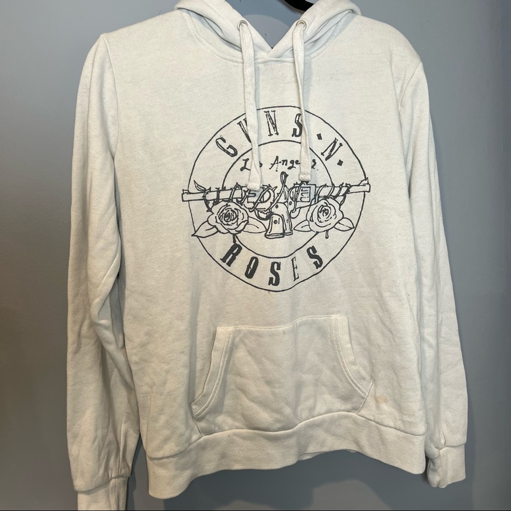 WHITE GUNS N ROSES HOODIE